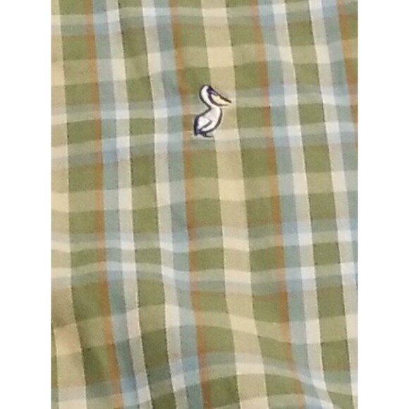 Mobile Bay Shirt Mens XXL Button Front Green Plaid Cotton Wrinkle Resistant - Picture 4 of 13